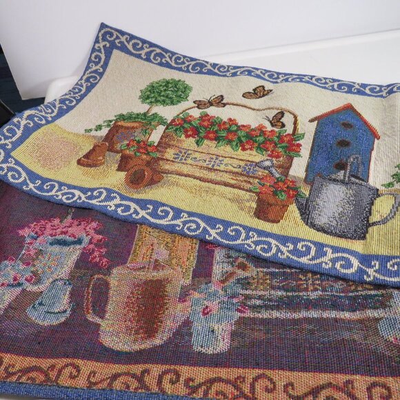 Gardening Themed Tapestry Table Runner 70x13" - Picture 1 of 4